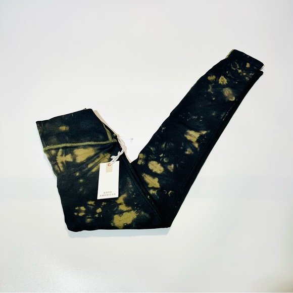 Good American leggings Tie Dye Essentials leggings Golden Olive new women size 0 - Picture 2 of 8